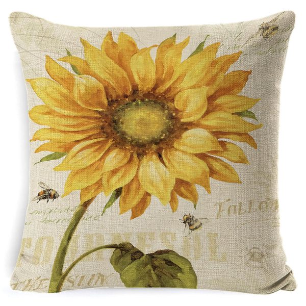 Throw Pillow Covers Sun Flowers