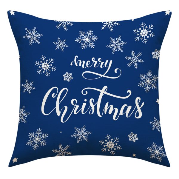 Christmas Throw Pillow Covers Blue Snowflake Cushion Case