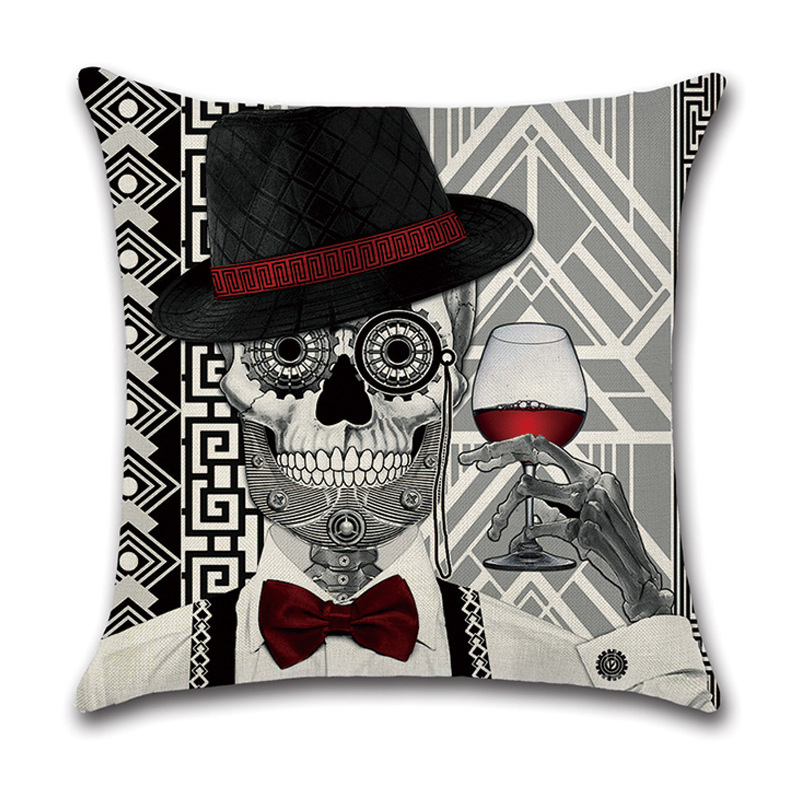 Skull Pattern Throw Pillow Covers