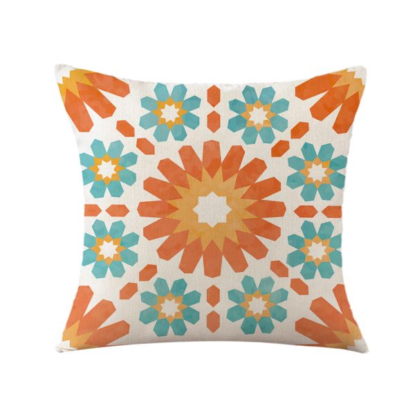 Orange Mandala Decorative Throw Pillow Cases