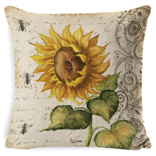 Throw Pillow Covers Sun Flowers