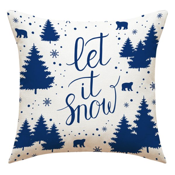 Christmas Throw Pillow Covers Blue Snowflake Cushion Case