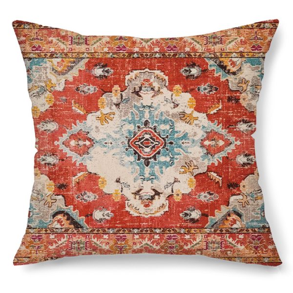 Boho Retro Rust Floral Throw Pillow Covers