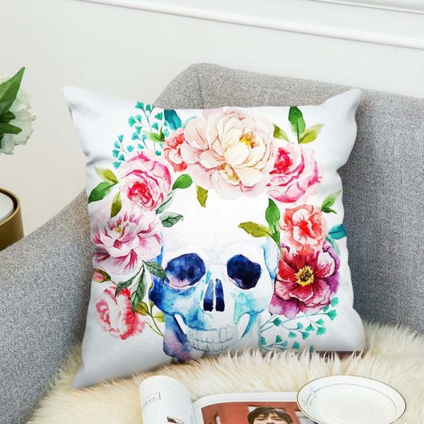 Skull Decorative Throw Pillow Cover