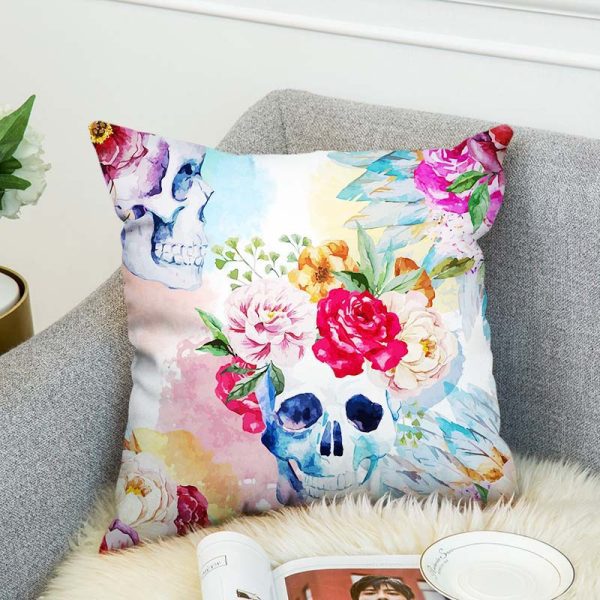 Skull Decorative Throw Pillow Cover