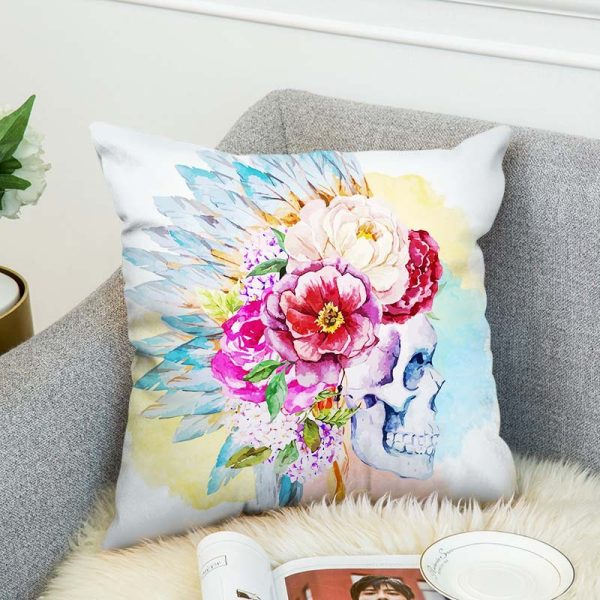 Skull Decorative Throw Pillow Cover