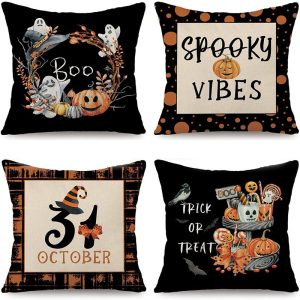 Ghost Pumpkin Halloween Pillow Covers