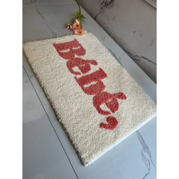 Letter Korean flocking bumpy cake fleece creative bathmat