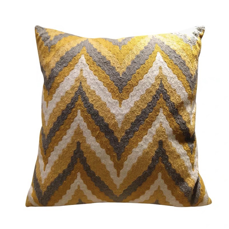 Nordic Modern Geometric Embroidered Pillow Cover