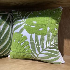 Botanical Leaf Embroidered Towel Cushion - Elevate Your Living Room with Nature-inspired Elegance