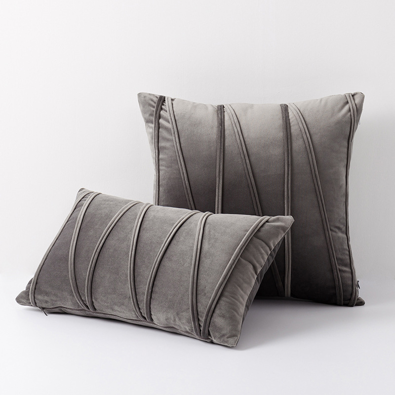 Nordic Velvet Striped Corded Pillow Cover