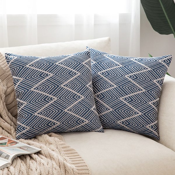 Mu Lan Cotton Linen Japanese Wave Pillow Cover