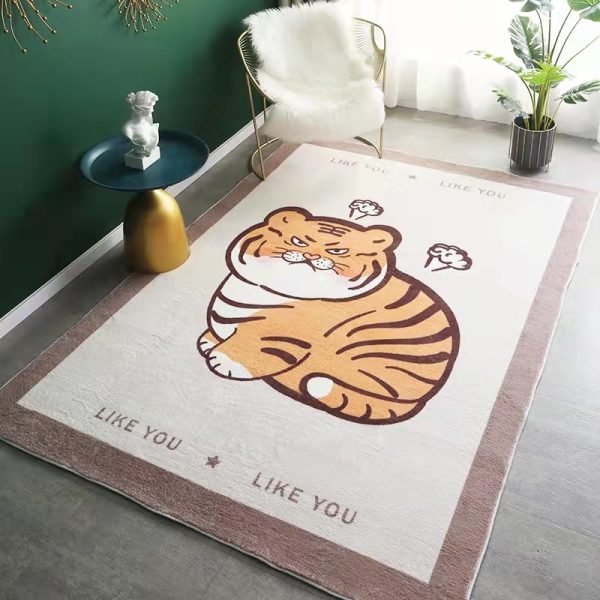 Cartoon non-slip soft and cute fat tiger kids rug