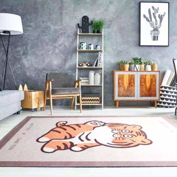 Cartoon non-slip soft and cute fat tiger kids rug