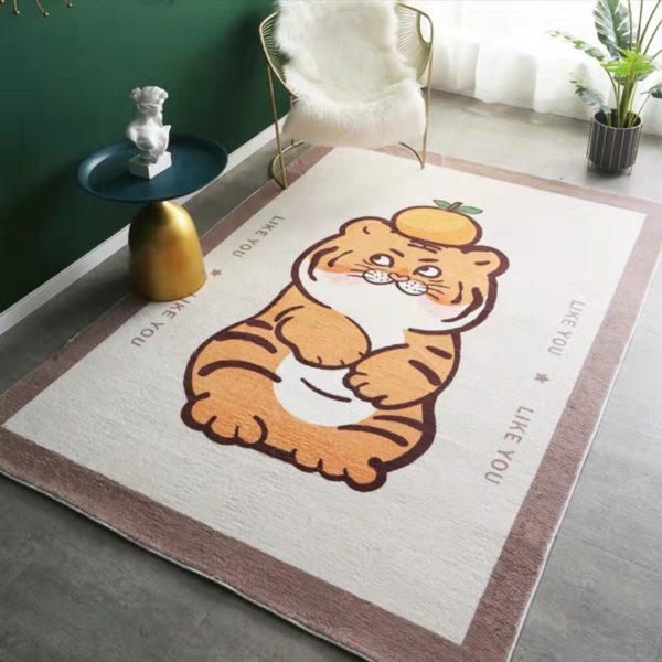 Cartoon non-slip soft and cute fat tiger kids rug