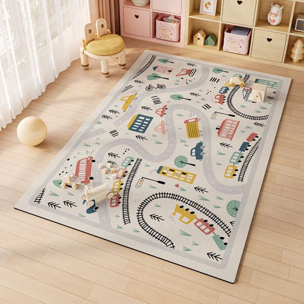 Cartoon digital non-slip crawling mat waterproof and oil-proof soundproof kids rug