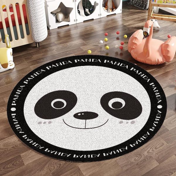 Round cartoon animal non-slip kids rug