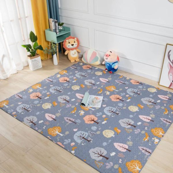 Cartoon trees pure cotton soft wear-resistant kids rug