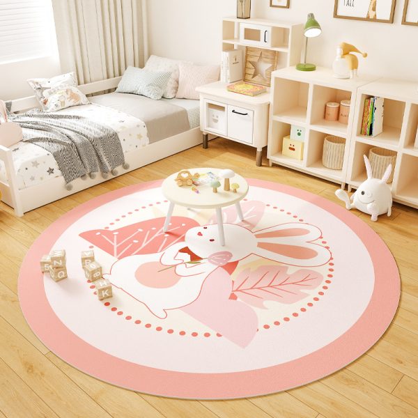 Cartoon Mushroom Round Leather Non-slip Kids Rug