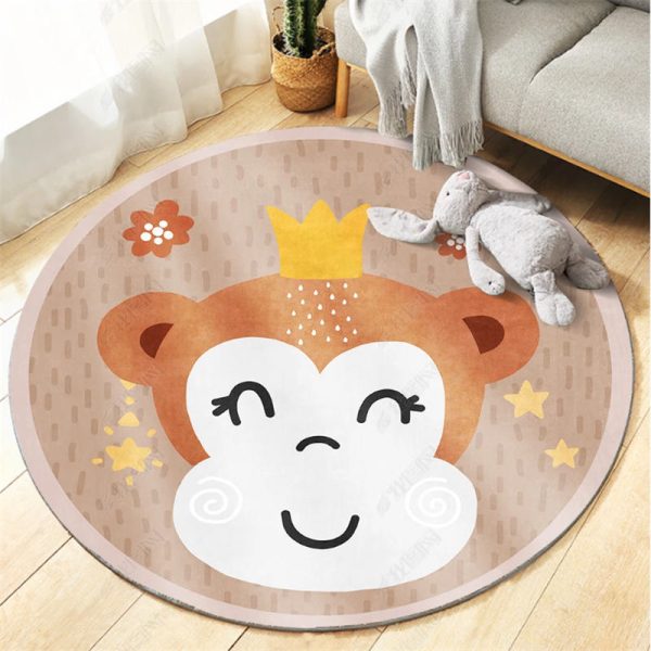 Cartoon round love elephant children's rug