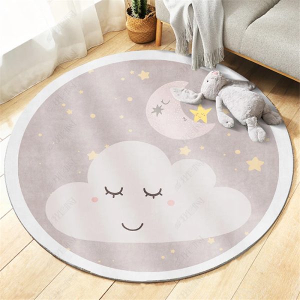 Cartoon round love elephant children's rug