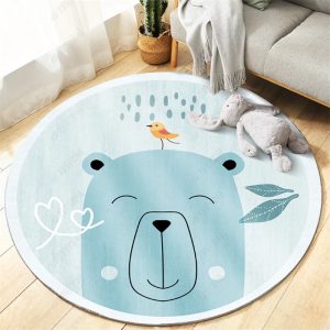 Cartoon round love elephant children's rug