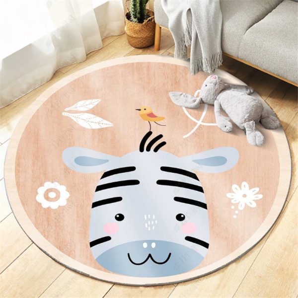 Cartoon round love elephant children's rug