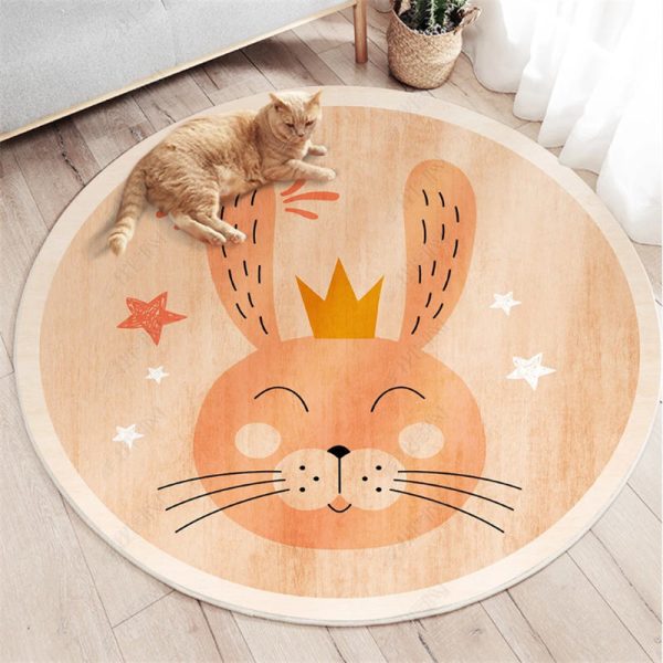 Cartoon round love elephant children's rug