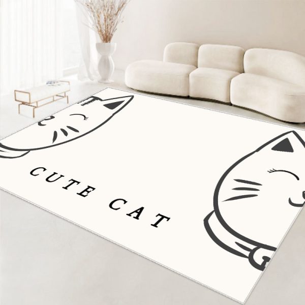 Cute line bear soft non-slip children's rug