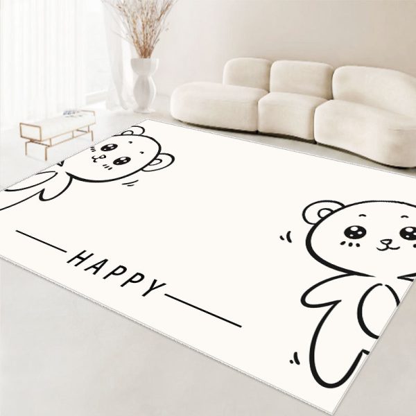 Cute line bear soft non-slip children's rug