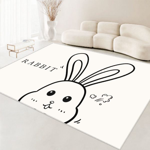 Cute line bear soft non-slip children's rug