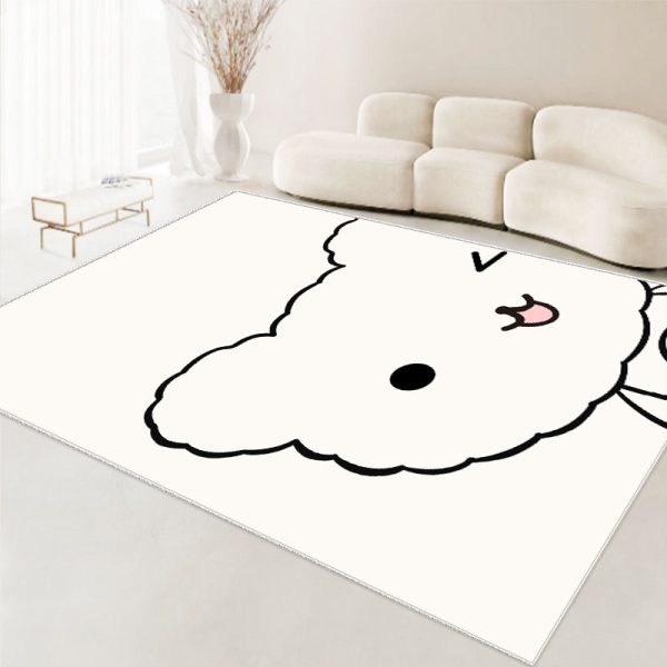 Cute line bear soft non-slip children's rug