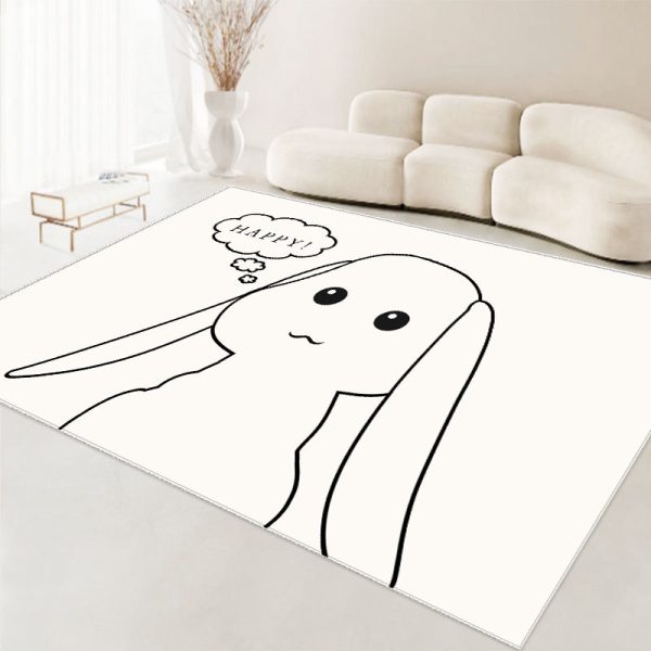 Cute line bear soft non-slip children's rug