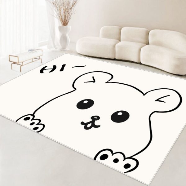 Cute line bear soft non-slip children's rug