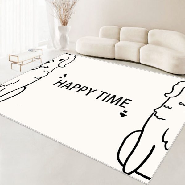 Cute line bear soft non-slip children's rug