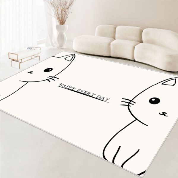 Cute line bear soft non-slip children's rug