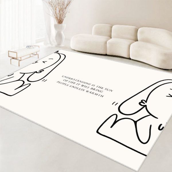 Cute line bear soft non-slip children's rug