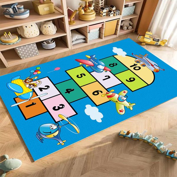 Children's digital hopscotch game rug