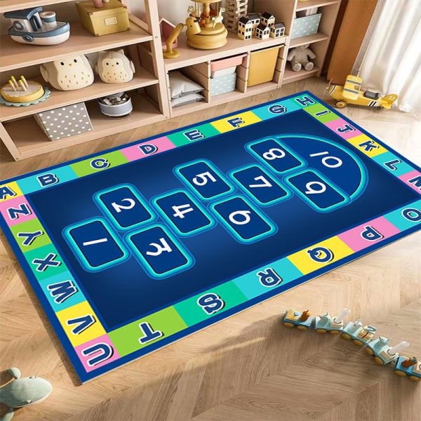 Children's digital hopscotch game rug