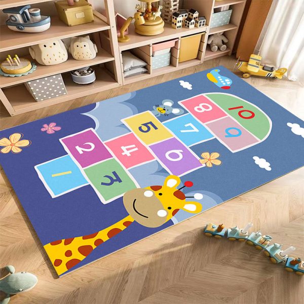 Children's digital hopscotch game rug