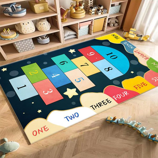 Children's digital hopscotch game rug