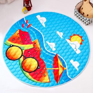 Round cartoon animal print cotton children's crawling mat