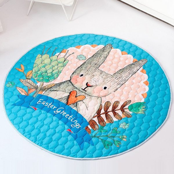 Round cartoon animal print cotton children's crawling mat