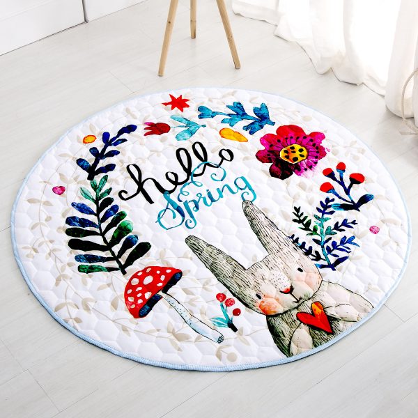 Round cartoon animal print cotton children's crawling mat