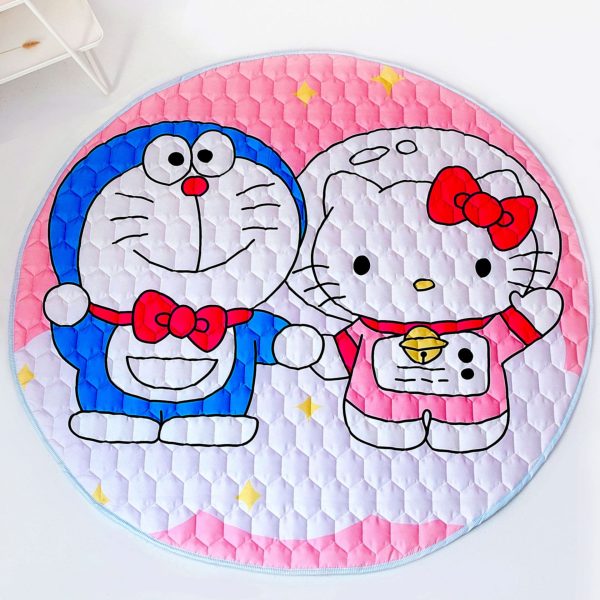 Round cartoon animal print cotton children's crawling mat