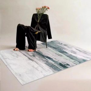 Modern Soft Abstract Rugs for Living Room Medium Pile Rectangular