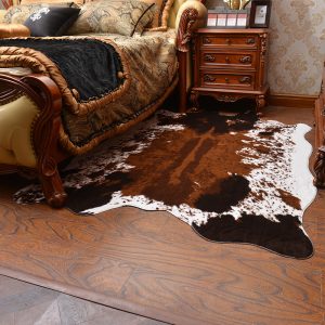 Exquisite Faux Fur Cowhide Rug Western Living Room Rug Non Slip
