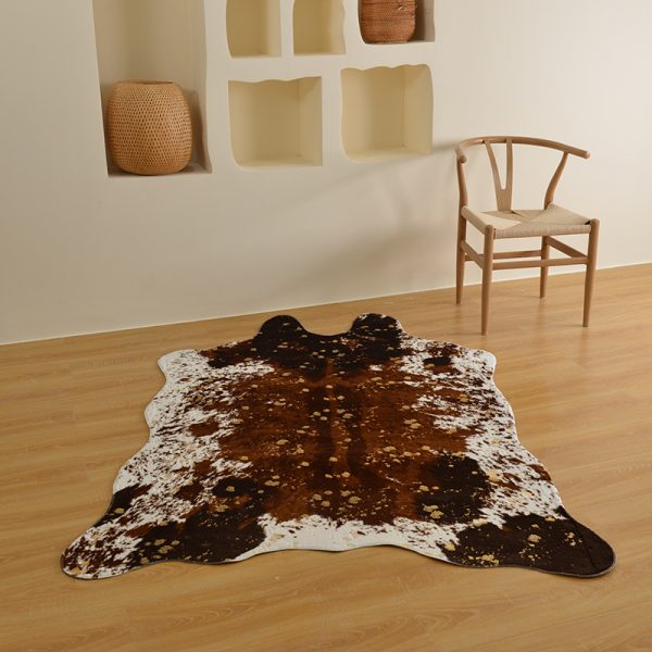 Exquisite Faux Fur Cowhide Rug Western Living Room Rug Non Slip