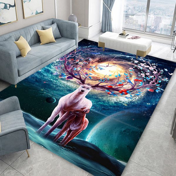 Ins style cartoon printing non-slip thickened living room carpet