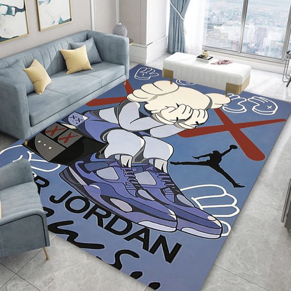 Ins style cartoon printing non-slip thickened living room carpet